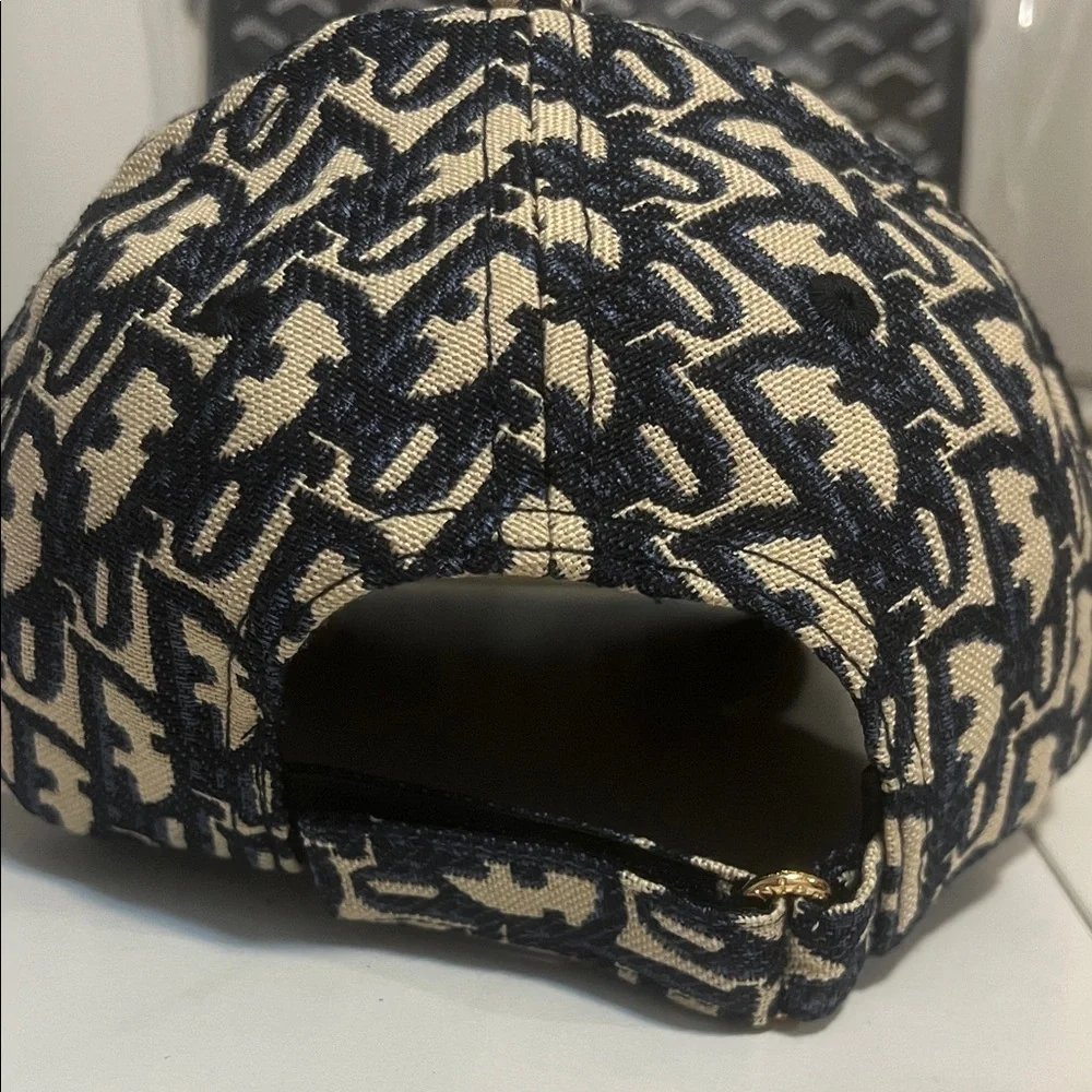 Dior Beige and Navy Monogram Baseball Cap - Picture 3 of 5